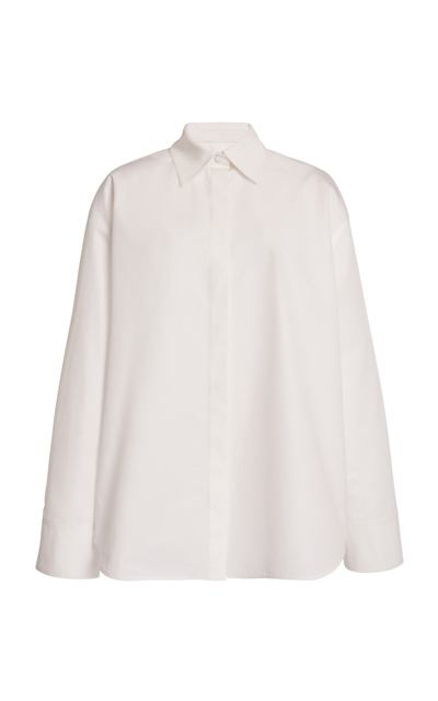 Valentino Collared Cotton Shirt In White