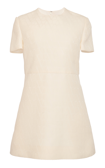 Valentino Wool-blend Mini Dress In White