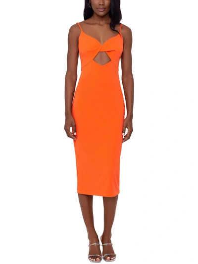 Xscape Womens Cutout Long Cocktail And Party Dress In Orange