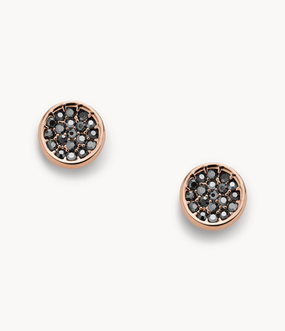 Fossil Women's Rose Gold-tone Brass Stud Earrings In Pink