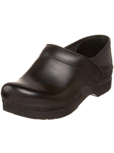 Dansko Wide Pro Cabrio Womens Leather Work Shoe Clogs In Black