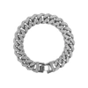 Adornia Rhodium Plated Crystal Thick Cuban Curb Chain Bracelet In Silver