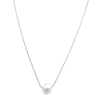 Adornia White Rhodium Plated 10mm Freshwater Pearl Pendant Necklace In Silver
