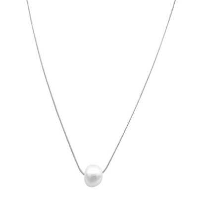 ADORNIA PEARL CHAIN NECKLACE SILVER