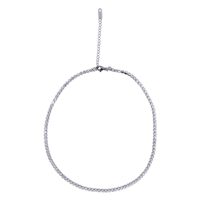 ADORNIA WATER RESISTANT TENNIS NECKLACE SILVER