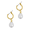 ADORNIA Adornia Pearl Huggie Drop Earrings gold