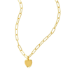 ADORNIA Adornia 25" Heart Charm Paper Clip Chain Necklace gold