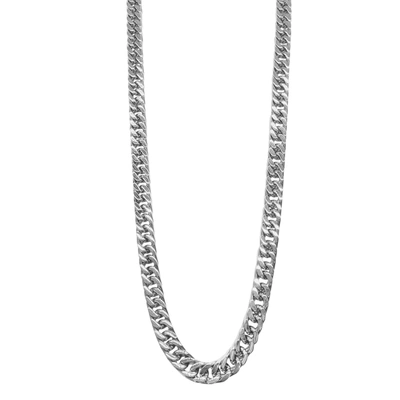 Adornia Stainless Steel Water Resistant Extra Thick 9mm Cuban Chain Necklace In Silver