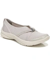 Bzees Lana Womens Metallic Comfy Slip-on Sneakers In White