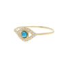 Adornia 14k Gold Plated Evil Eye Ring In Yellow