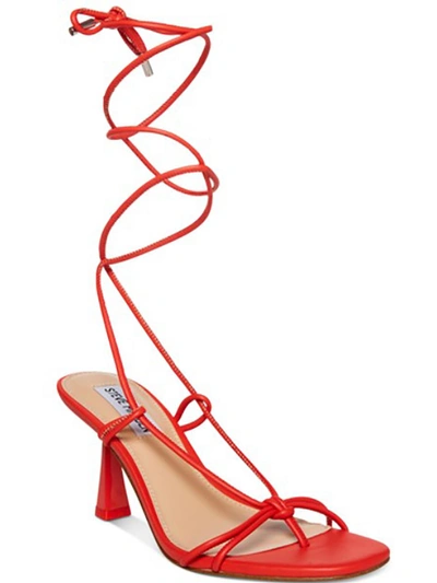 Steve Madden Superb Womens Strappy Thong Heels In Red
