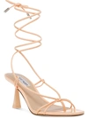 Steve Madden Superb Womens Strappy Thong Heels In Beige