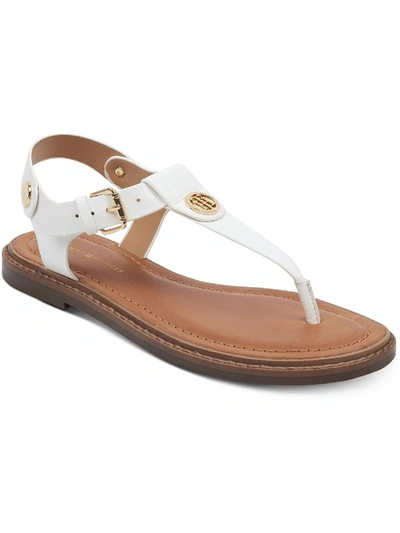 Tommy Hilfiger Bennia Womens Faux Leather Sling Back Thong Sandals In Multi