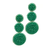 ADORNIA GREEN BEADED DROP EARRING