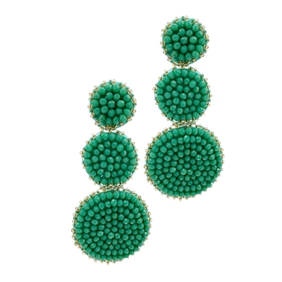 ADORNIA GREEN BEADED DROP EARRING