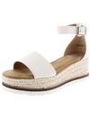 Dolce Vita Baker Womens Faux Leather Platform Espadrilles In White