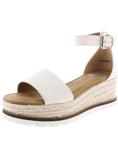 Dolce Vita Baker Womens Faux Leather Platform Espadrilles In White