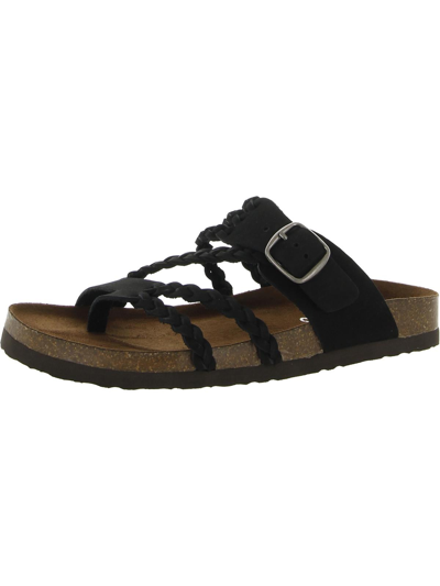 WHITE MOUNTAIN HAYLEIGH WOMENS LEATHER BRAIDED FOOTBED SANDALS