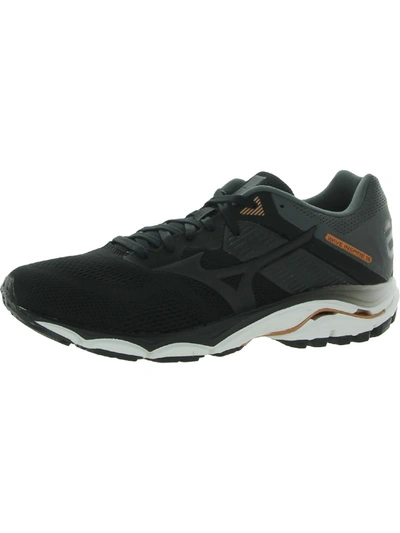 Mizuno Wave Inspire 16 Mens Performance Lifestyle Running Shoes In Black