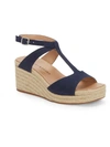 LUCKY BRAND VALKI WOMENS LEATHER ANKLE STRAP WEDGE SANDALS