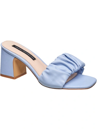 French Connection Challenge Womens Faux Leather Slide Dress Sandals In Blue