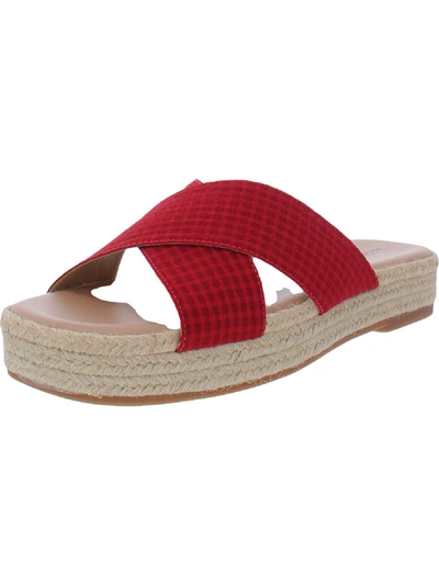 Lucky Brand Gayte Womens Printed Slip On Flatform Sandals In Multi