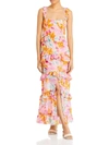 WAYF WITH LOVE WOMENS FLORAL TIERED MAXI DRESS