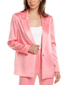 Alice And Olivia Denny Satin Boyfriend Blazer In Pink