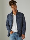 LUCKY BRAND MEN'S NYLON QUILTED PUFFER SHIRT JACKET