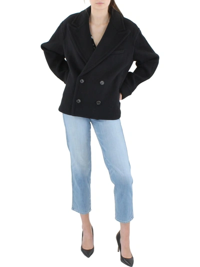 Polo Ralph Lauren Womens Wool Blend Short Wool Coat In Black