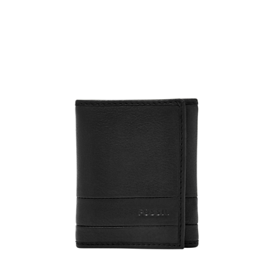 Fossil Men's Lufkin Leather Trifold In Black