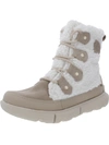 Sorel Explorer Ii Joan Cozy Womens Leather Lace Up Ankle Boots In Beige