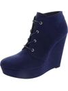 GBG LOS ANGELES AHEELA WOMENS FAUX SUEDE ANKLE WEDGE BOOTS