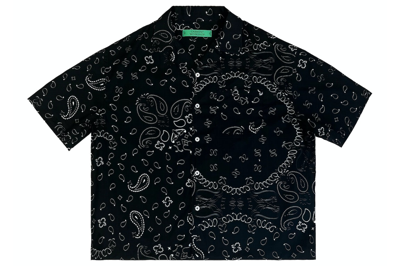 Pre-owned Garment Workshop Cotton Bandana Paisley Summer Shirt Chaos Black