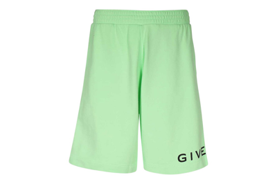 Pre-owned Givenchy Logo Sweat Shorts Green