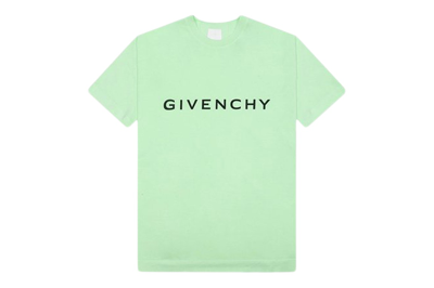 Pre-owned Givenchy Slim Fit Logo T-shirt Green