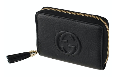 Pre-owned Gucci Soho Coin Purse Wallet Small Black