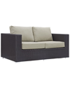 Modway Convene Outdoor Patio Loveseat In Brown