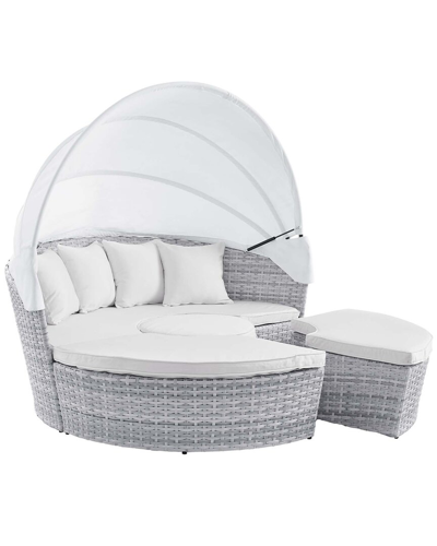 Modway Scottsdale Canopy Sunbrella Outdoor Patio Daybed In Gray