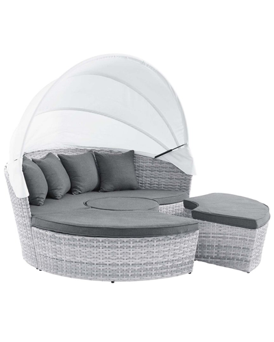 Modway Scottsdale Canopy Sunbrella Outdoor Patio Daybed In Gray