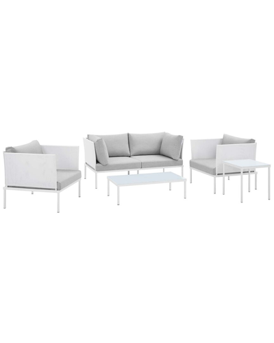 Modway Harmony 5-piece Sunbrella Outdoor Patio Furniture Set In White