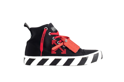 Pre-owned Off-white Vulcanized Hi Black Red Canvas