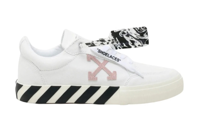 Pre-owned Off-white Vulc Low White Light Pink (women's) In White/black/light Pink