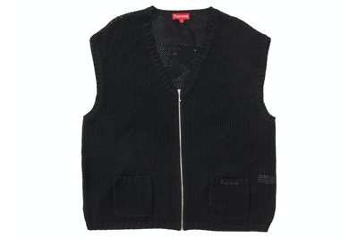 Pre-owned Supreme Dragon Zip Up Sweater Vest Black