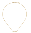 GUCCI GUCCI 18K YELLOW GOLD LINK TO LOVE GUCCI BAR NECKLACE