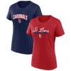 Fanatics Women's  Red, Navy Washington Nationals Fan T-shirt Combo Set In Red