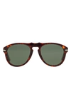 Persol 54mm Pilot Sunglasses In Havana/green Solid