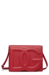 Dolce & Gabbana Dg Logo Flap Leather Shoulder Bag In Rouge