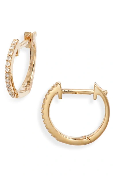 Ef Collection 14k Yellow Gold Diamond Huggie Earrings