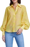 L AGENCE JAYLEEN BISHOP SLEEVE BUTTON-UP SHIRT